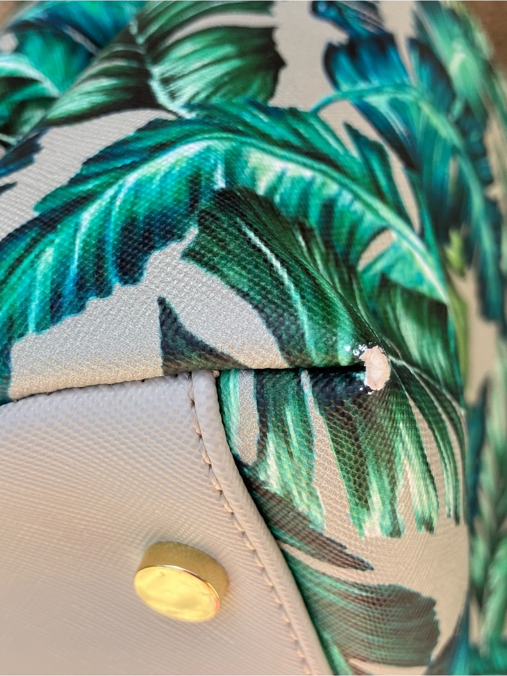 Sam Edelman Tropical Leaf Print Lois Crossbody with Bamboo Handle - Picture 14 of 16